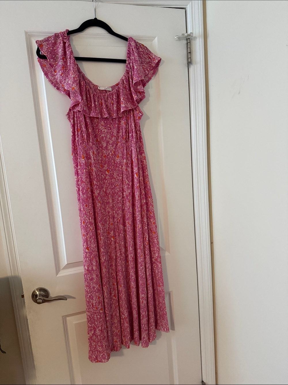 Mango pink floral dress sz xl extra large